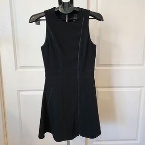 Rag & Bone Black Sleeveless Mini Dress With Asymmetrical Front Detail